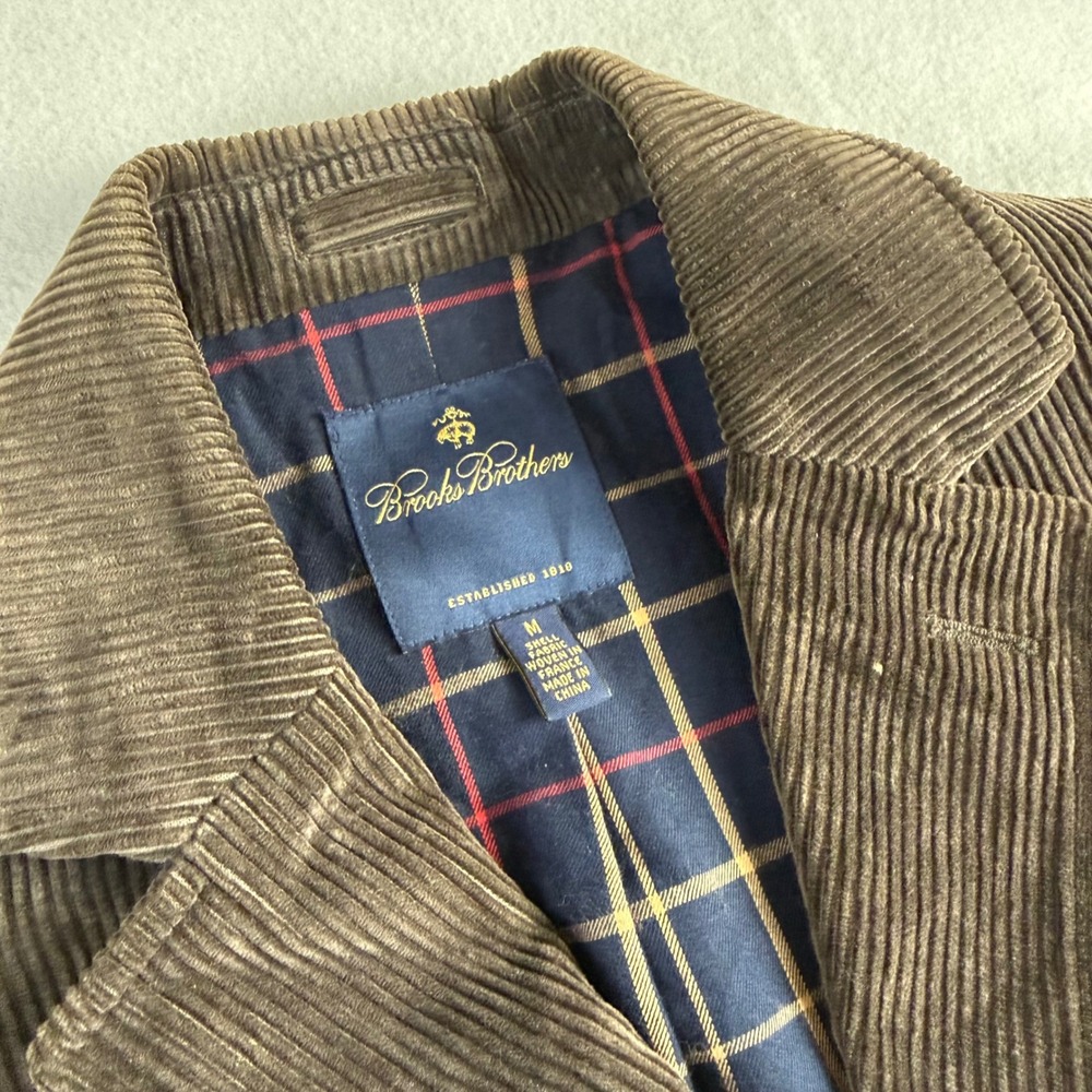 Brooks Brothers Mens Brown Corduroy 3-Button Sport Coat Elbow Patches Medium - Picture 5 of 12